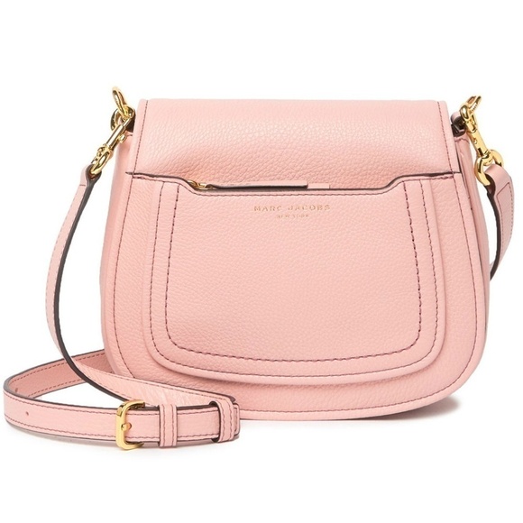 💕MARC JACOBS💕 Empire City Mini Messenger Leather Crossbody Bag Rose Light Pink - Picture 1 of 8
